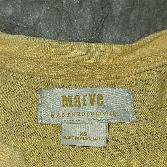 Mave by anthropologie womens light yellow polyester cotton ruffled tank top - Picture 2 of 4